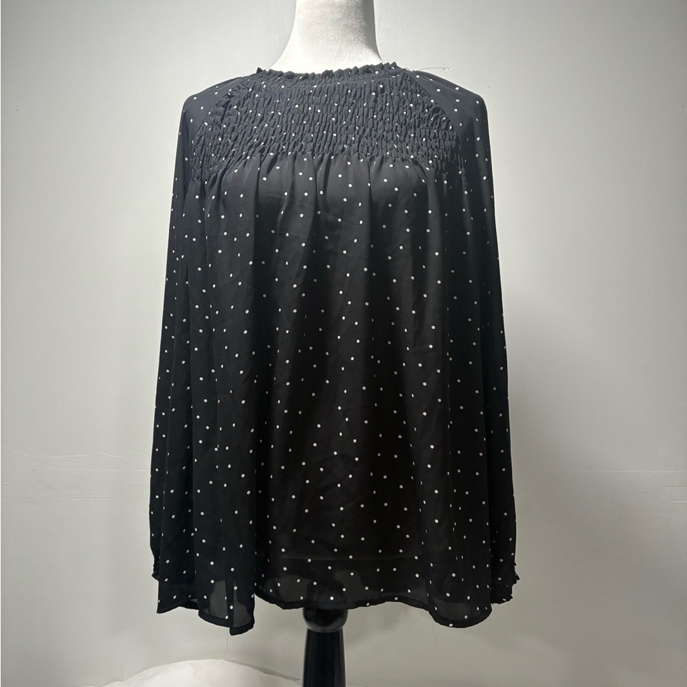 Molly Bracken Black Top with White Dots